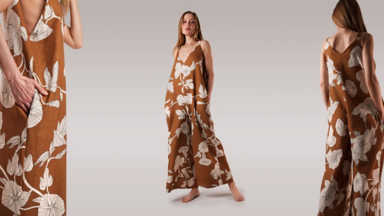 image of a loose fitting jumpsuit made with a free sewing pattern