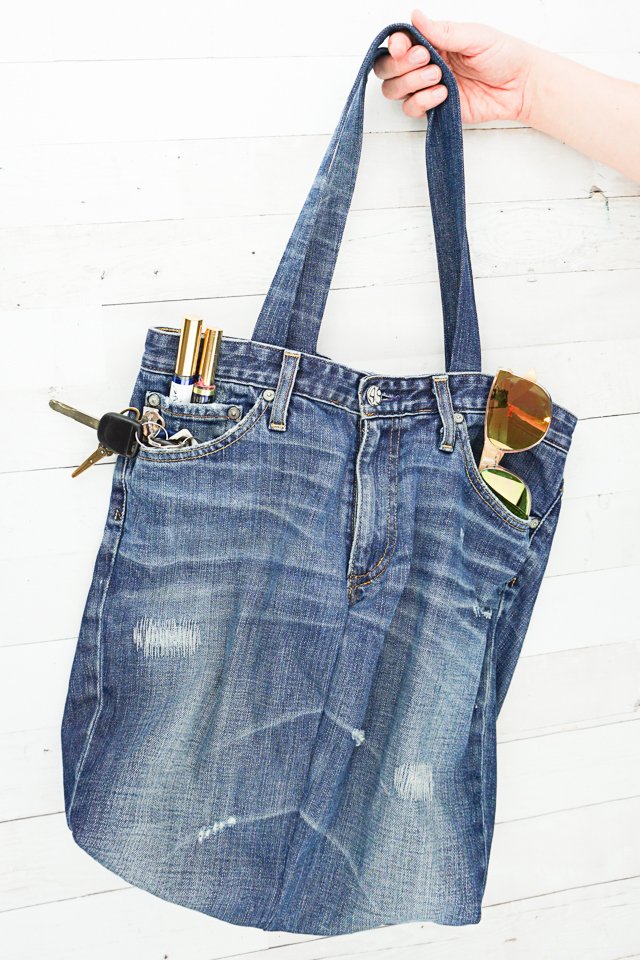 Free Upcycled Jeans Tote Bag Sewing Pattern