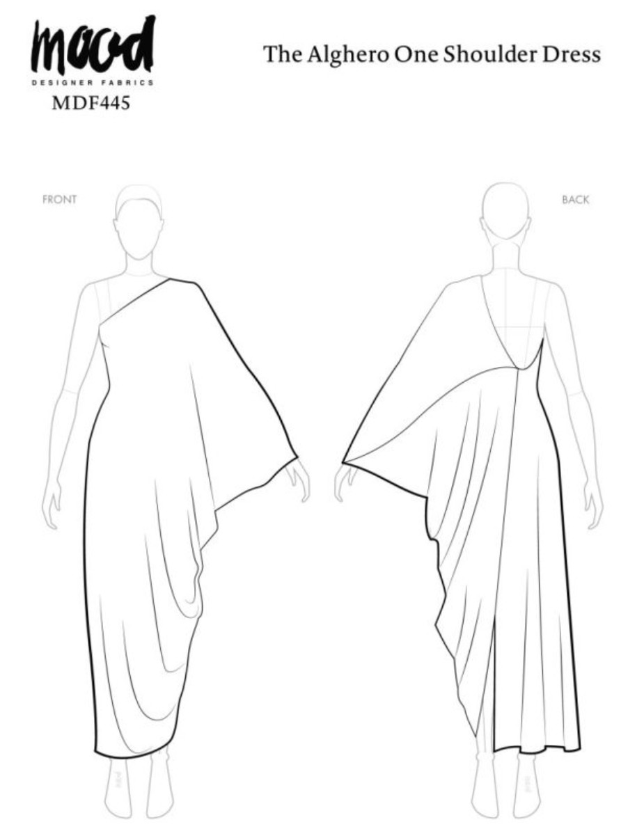 one shoulder dress free sewing pattern